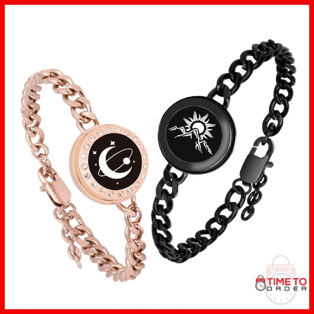 Smart Touch Bracelet Set with SOS Feature for Long Distance Couples